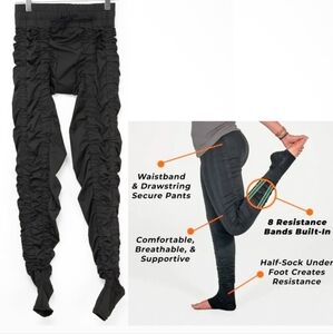 AGOGIE Workout Pants +20 Resistance Resistance Band Gym Black Size Medium